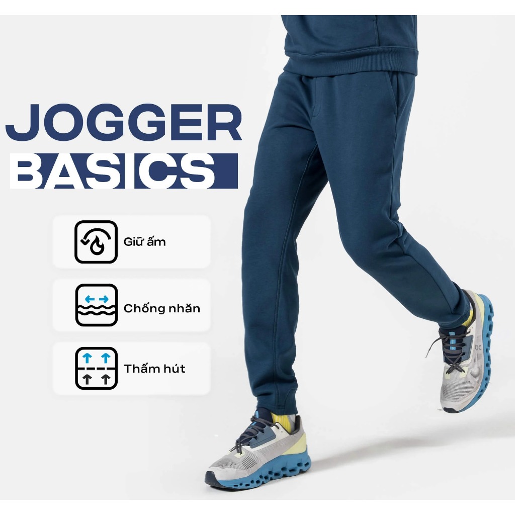 Quần nỉ Jogger Essential chống nhăn, siêu thấm hút - Thương hiệu Coolmate