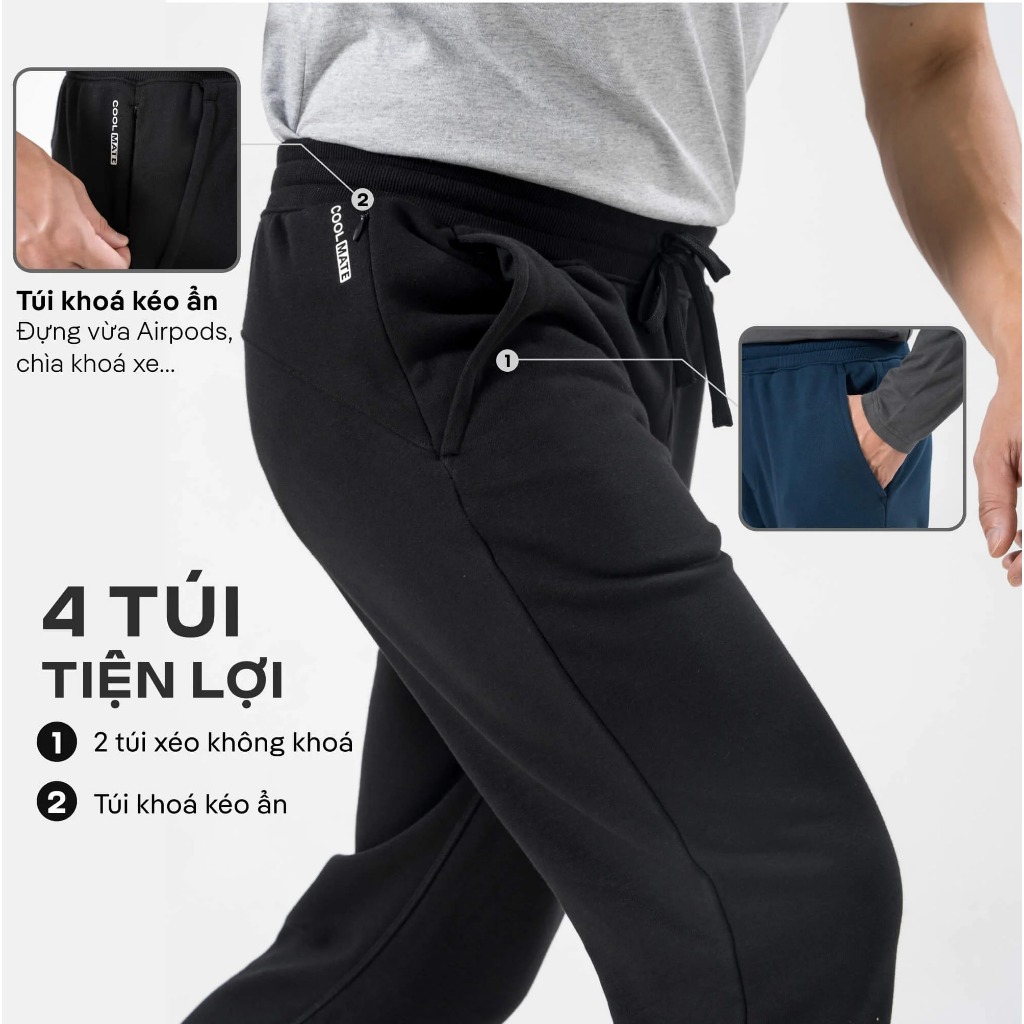 Quần nỉ Jogger Essential chống nhăn, siêu thấm hút - Thương hiệu Coolmate