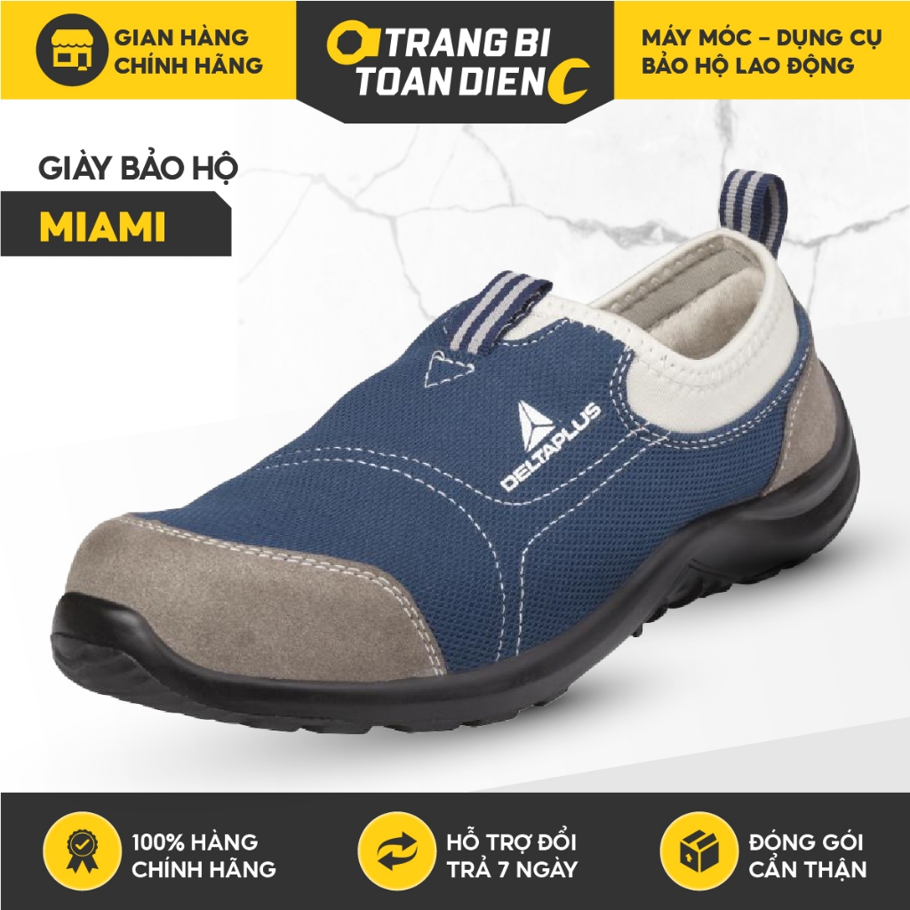 Giày bảo hộ lao động Deltaplus Miami siêu nhẹ chống trượt, chống tĩnh điện Giày công trình, nhà máy