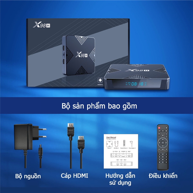 Tivi Box X98H WiFi 6 Android 12 Buetooth 5.0