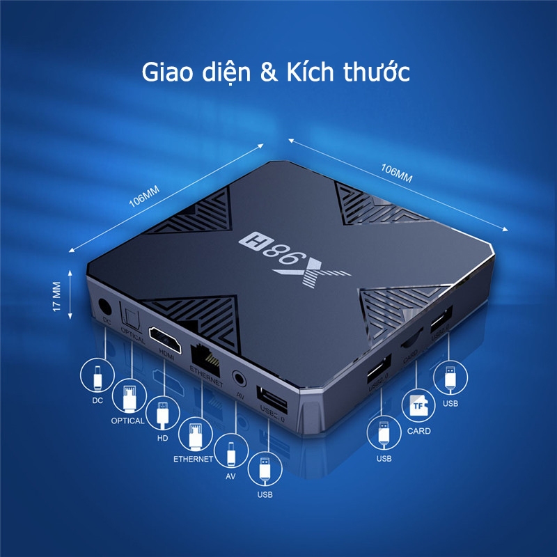Tivi Box X98H WiFi 6 Android 12 Buetooth 5.0