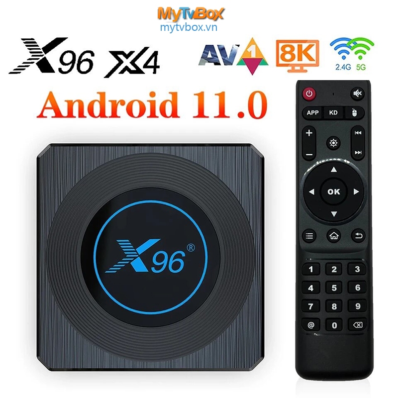 TV Box X96 X4 Ram 4GB + 32GB AndroidTV 11 Wifi Kép CPU S905X4