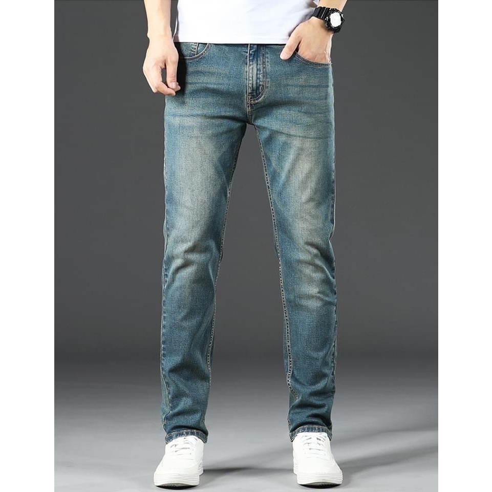 Quần jean nam skinny màu xanh Retro AVOCADO, quần bò co giãn 4 chiều slimfit chất vải bò cao cấp