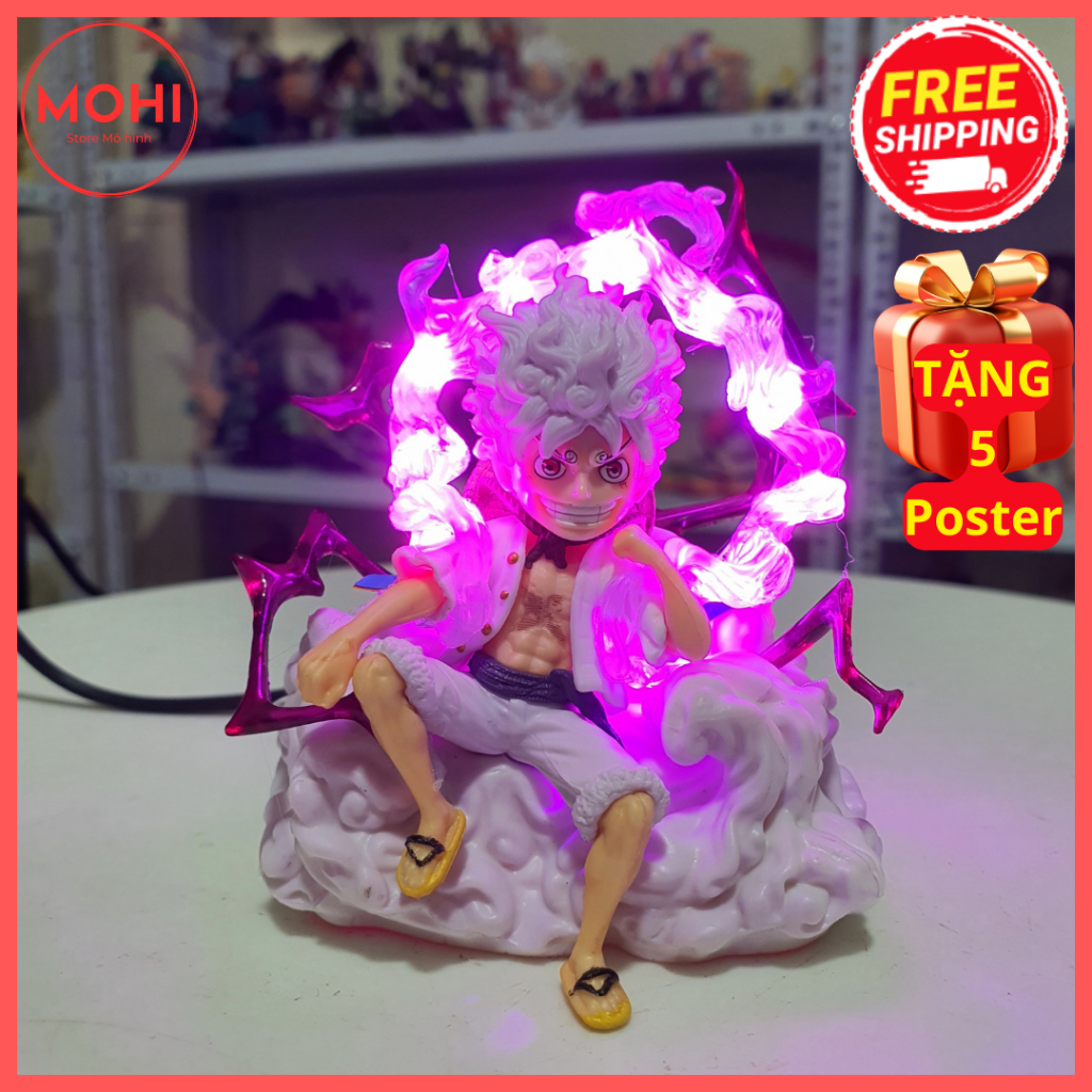 Mô hình Luffy Gear 5 tư thế ngồi siêu đẹp 13cm- One piece
