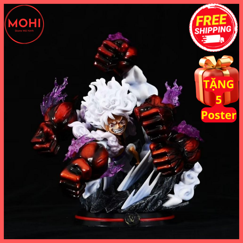 Mô hình Luffy Gear 5 có 5 nắm đấm đỏ cao 17 cm - Mô hình One Piece