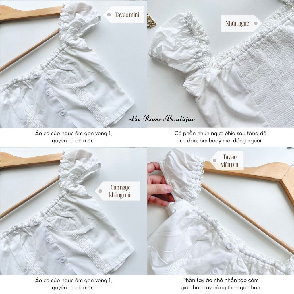 Áo croptop kiểu tay phồng mini dễ thương nữ tính - La Rosie Boutique