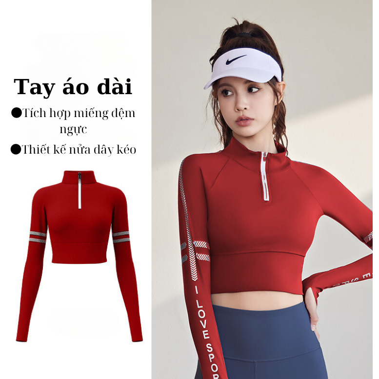 Áo Tập GYM, YOGA, ZUMBA Nữ Có Mút, Áo Khoác Tập Nữ Thể Thao