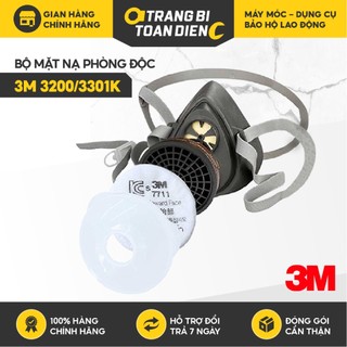 Mặt nạ phòng độc 3M 3200 và phin lọc 3301K lọc khí độc hơi hữu cơ, phun sơn, phun thuốc chính hãng
