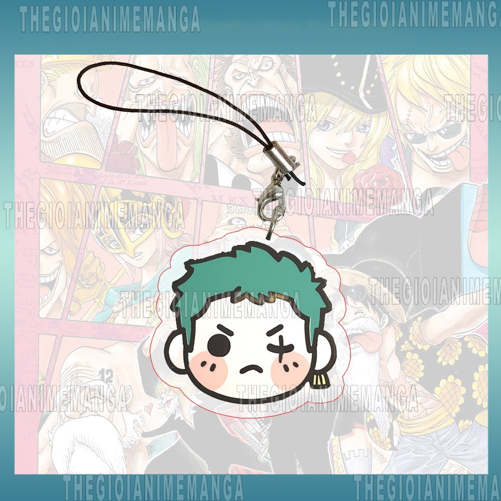 Móc dây treo điện thoại ONE PIECE ver FACE anime chibi popsocket griptok mica acrylic treo chìa khóa