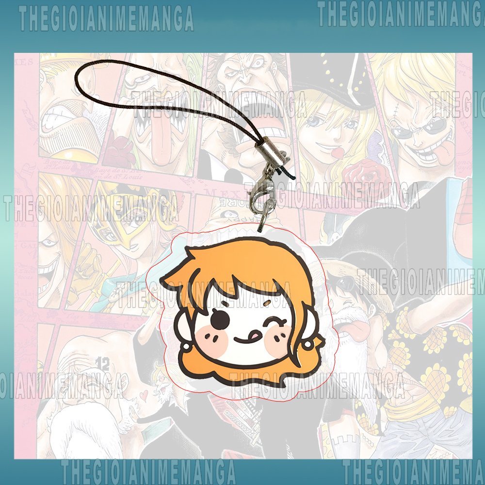 Móc dây treo điện thoại ONE PIECE ver FACE anime chibi popsocket griptok mica acrylic treo chìa khóa
