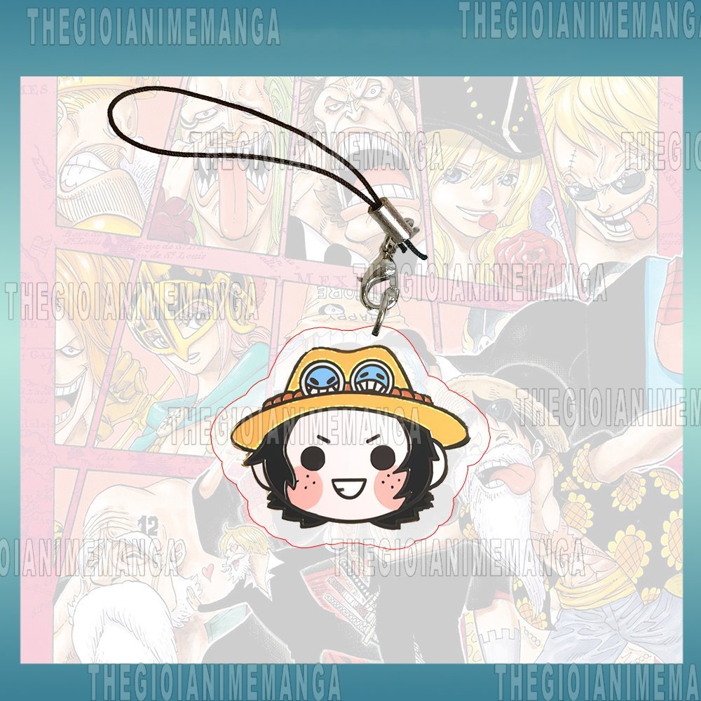 Móc dây treo điện thoại ONE PIECE ver FACE anime chibi popsocket griptok mica acrylic treo chìa khóa