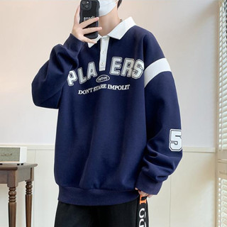  Áo Nỉ Nam Dài Tay Cổ Polo Họa Tiết In Chữ Form Rộng Phong Cách Hàn Quốc Thời Trang Zenkonu TOP NAM 287 