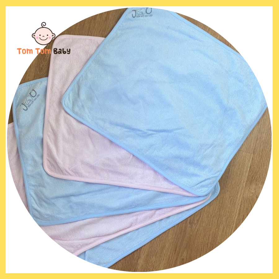 COMBO 5 tấm lót chống thấm cotton JOU mềm, mịn cho bé sơ sinh kích thước 35x40cm - 1 Mặt cotton, 1 mặt chống thấm PE
