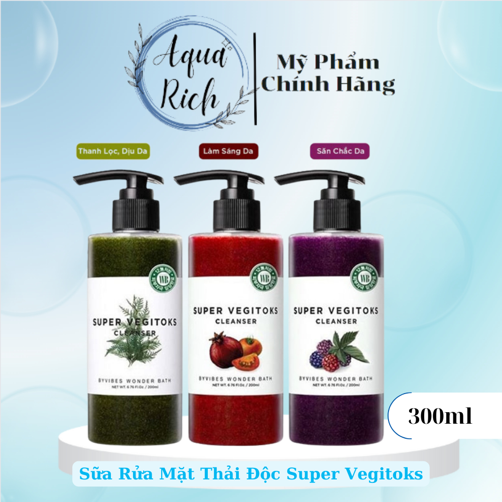 [ĐÃ BÁN TRÊN 4000SP] Sữa Rửa Mặt Rau Củ Quả Thải Độc WB Super Vegitoks 300ML