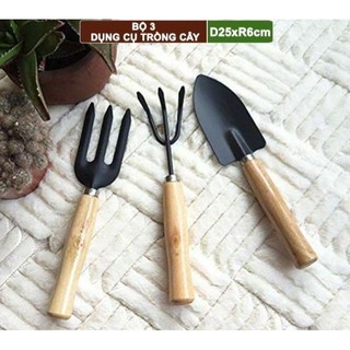 bộ làm vườn 3 món - dụng cụ làm vườn ( lớn và nhỏ ).