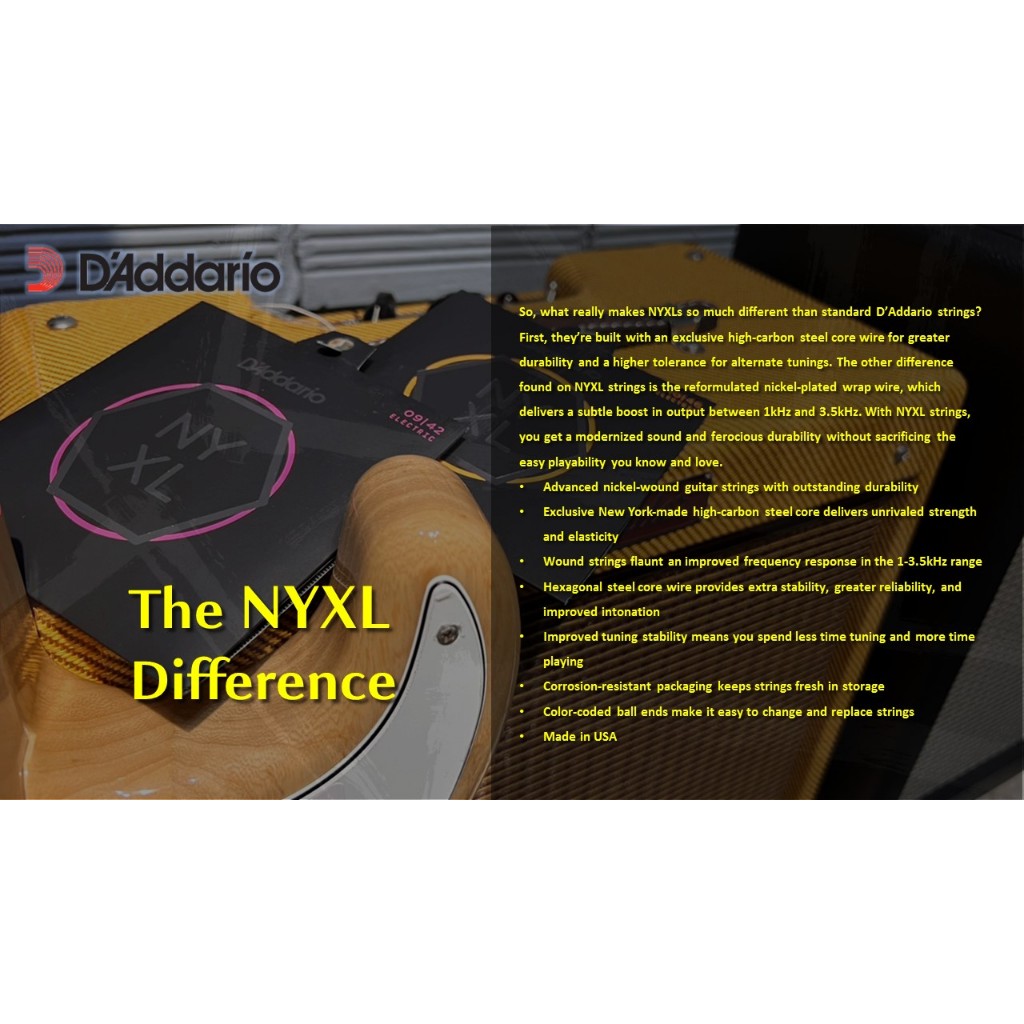 Bộ dây đàn guitar điện chính hãng D'addario NYXL0942 NYXL1046