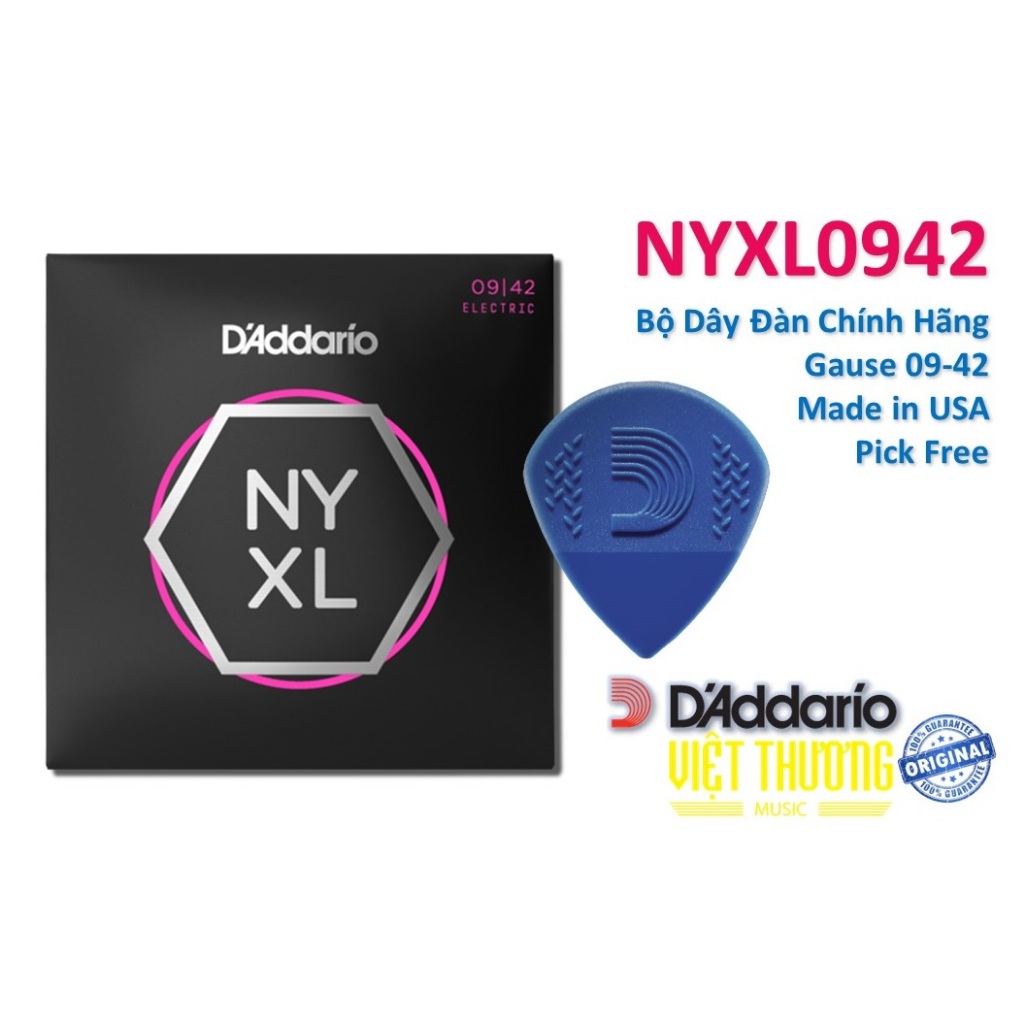 Bộ dây đàn guitar điện chính hãng D'addario NYXL0942 NYXL1046