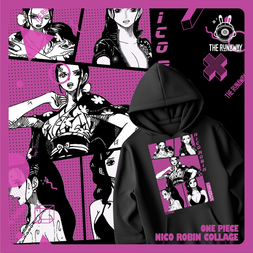 Áo Hoodie One Piece: Robin Collage Nam / Nữ by The Runaway