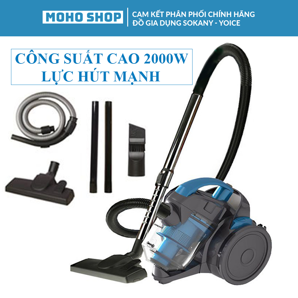 Máy hút bụi gia đình Sokany SK3381 công suất mạnh 2000W hút được bụi mịn và mọi góc ngách trong nhà [BẢO HÀNH 12 THÁNG]