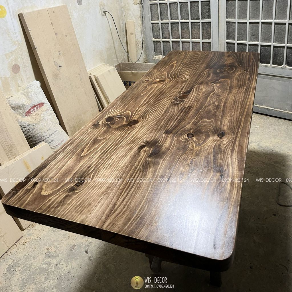 Mặt Bàn Gỗ Thông Tự Nhiên Chất Lượng Dày 4cm - Kích Thước Theo Yêu Cầu - Dành Cho Bàn Ăn , Bàn Làm Việc