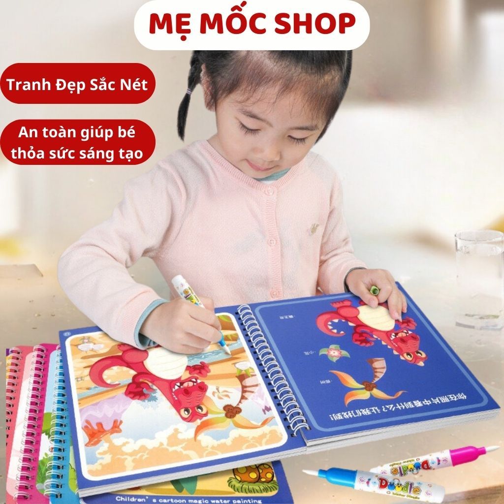 Combo Tranh Tô Màu Ma Thuật Nước Và Tranh Vẽ Viết Tự Xóa Memocshop Đồ Chơi Giáo Dục Giúp Bé Khéo Léo Và Phát Triển