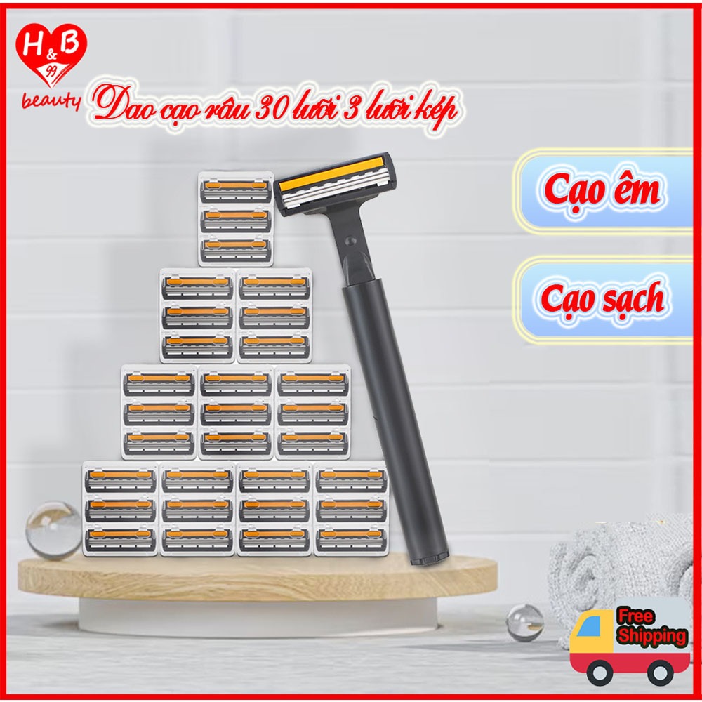 Dao Cạo Râu Gelleitt Mach 3Classicc Tích Hợp 3 Lưỡi Trên 1 Bàn Cạo Êm Mềm Model 2023