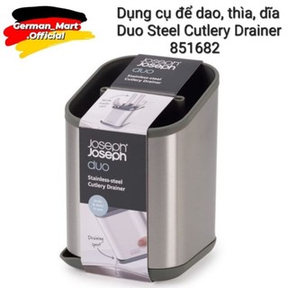 🇩🇪 hộp đựng dao, thìa, dĩa,... joseph joseph 851682 duo steel cutlery drainer