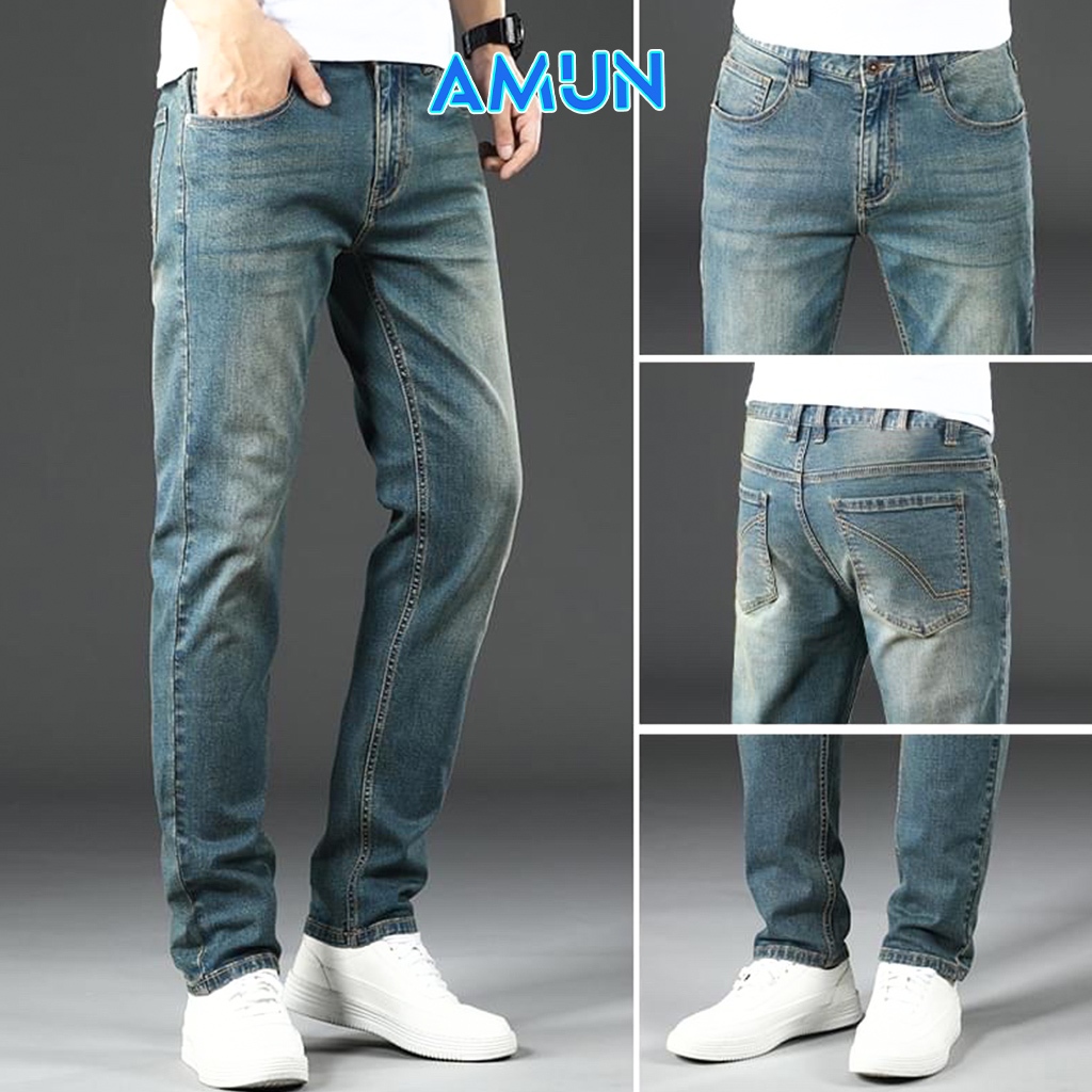 Quần jean nam skinny màu xanh Retro AVOCADO, quần bò co giãn 4 chiều slimfit chất vải bò cao cấp chính hãng