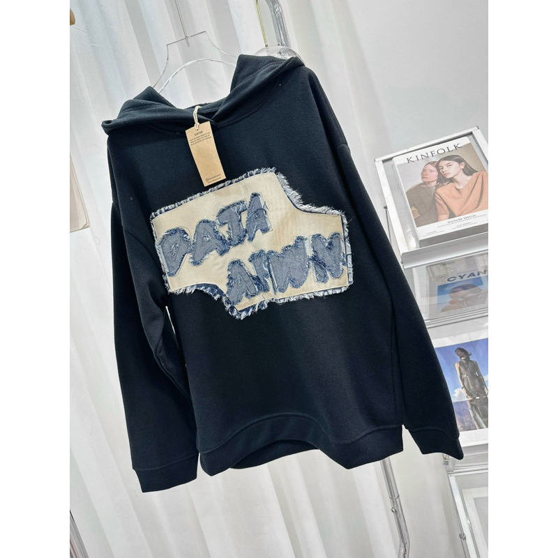 Áo nỉ hoodies dáng rộng thêu đáp xịn xò/ Áo nỉ quảng châu loại 1