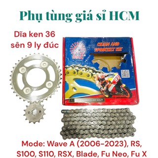 Nhông sên dĩa wave rs, s110, rsx, blade, future neo, future 125, wave a mạ niken hàng cao cấp mkc nhập thái