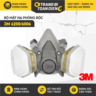 Mặt nạ phòng độc 3M 6200 và Phin lọc 6006 chính hãng lọc hơi hữu cơ, vô cơ, phun thuốc, phun sơn