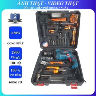 Máy khoan điện Bosc - Bộ máy khoan valy đầy đủ phụ kiện - Valy đồ nghề_ Model 2023 cao cấp bảo hành 2 năm
