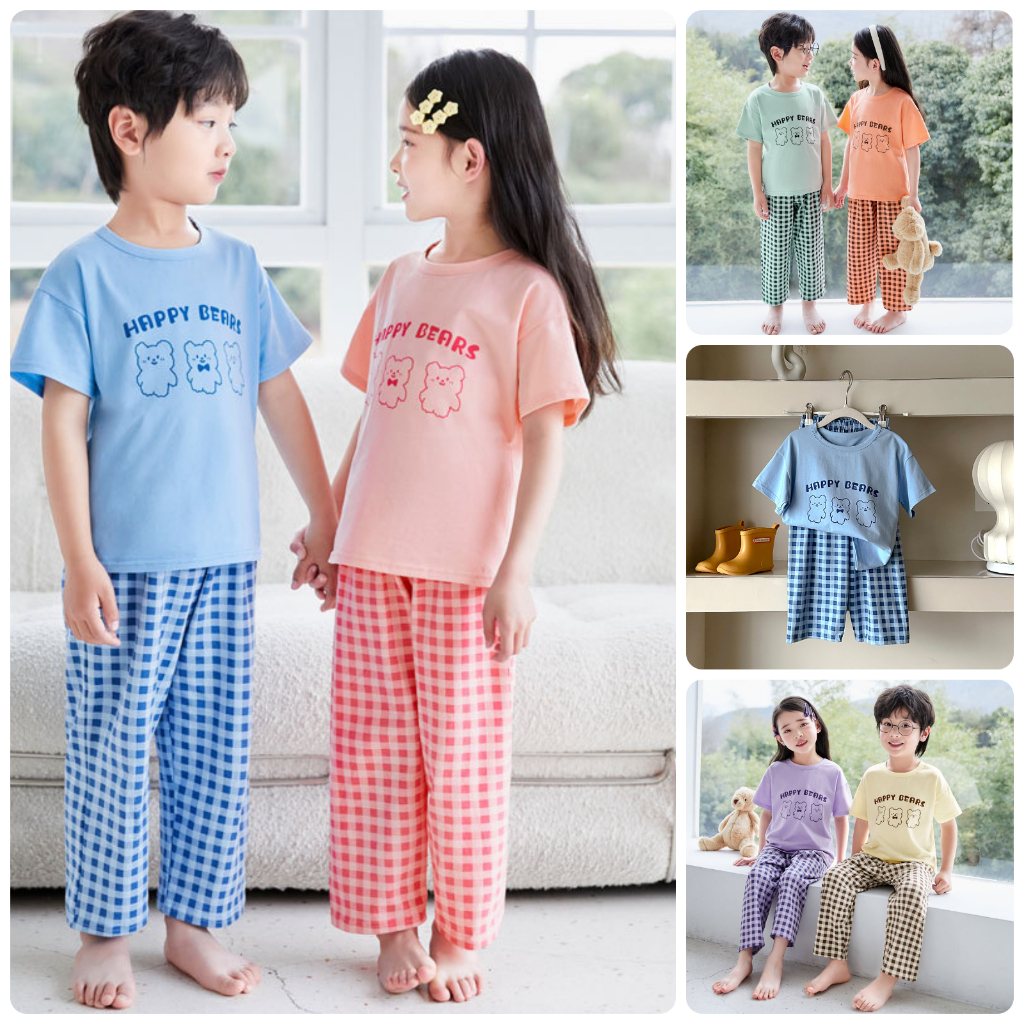 bộ thun cotton áo thun ngắn tay quần thun dài cho bé VL52 size 100-140 12-35 kg thời trang trẻ em hàng quảng châu