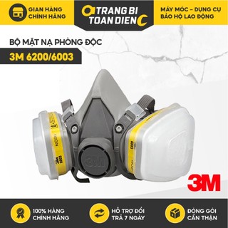 Mặt nạ phòng độc 3M 6200 và  Phin lọc 6003 lọc bụi mịn, hơi hữu cơ, axit, phun thuốc, sơn PU