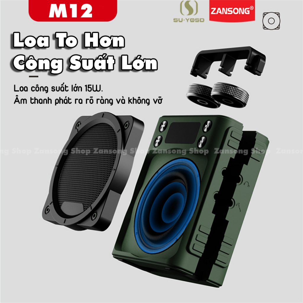 Máy trợ giảng không dây M12 M16 chính hãng Zansong , bluetooh 5.0 UHF thiết kế hiện đại