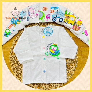 COMBO 5 áo sơ sinh Tay Dài Cài Nút Giữa JOU cho bé trai, bé gái - Chất vải 100% cotton mềm, mịn, đẹp