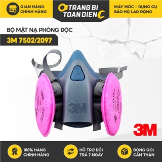 Mặt nạ phòng độc 3m 7502 + phin lọc 2097 lọc bụi mịn, khói hàn, vi rút mặt nạ chống độc