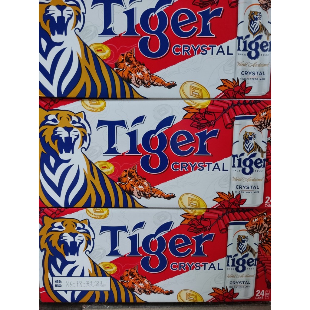 HỎA TỐC - Thùng 24 lon bia TIGER Bạc Crystal 330ml (mẫu xuân 2024)