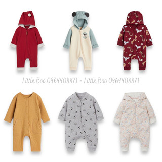Body nỉ kéo khóa HM dư xịn dễ thương cho bé trai, bé gái 0-9M