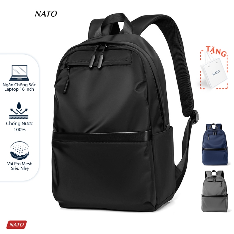 Balo NATO® "Modern - Backpack" Sợi Vải ProMesh/Deluxe Ba Lô Laptop Nam Nữ Đẹp Đi Học Đi Làm Đi Chơi Đen Xám Xanh Basic