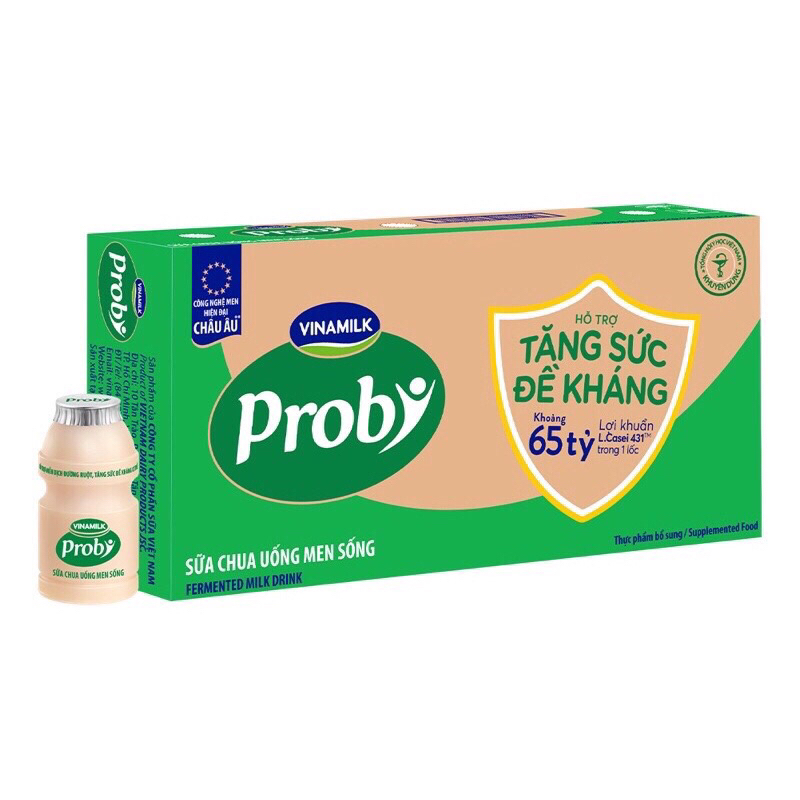 Thùng 10lốc - 50 Chai x 65ml. Sữa Chua Uống men sống Proby Vinamilk. Đủ vị: Có đường, dâu, việt quất, dưa gang, dứa