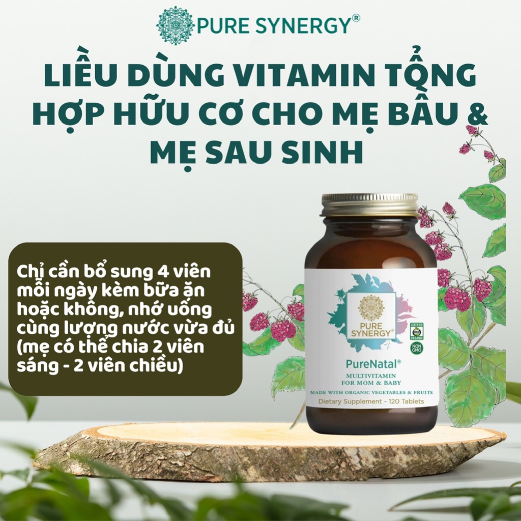 [Date 2026][Chính Hãng - Bay Air, Có Bill] Vitamin cho mẹ bầu và cho con bú PureNatal® Pure Synergy 120 viên