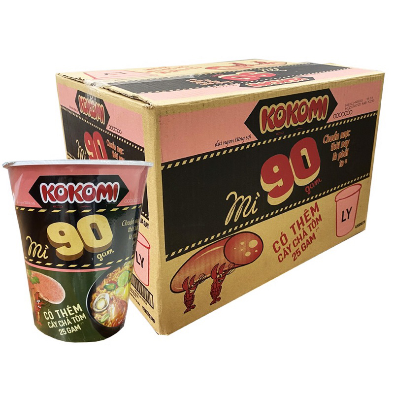 Ly mì Kokomi đại 90 tôm chua cay có thêm cây xúc xích