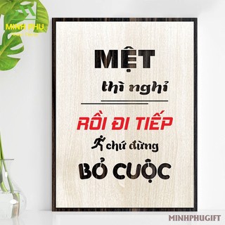 Tranh tạo động lực bằng Gỗ treo tường những câu nói slogan bất hủ ý nghĩa MP035