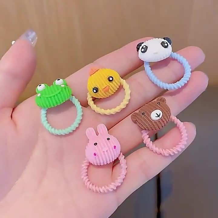 Set 10 cột tóc nhí, thun nhí hoạt hình, hoa động vật đáng yêu phong cách Hàn Quốc