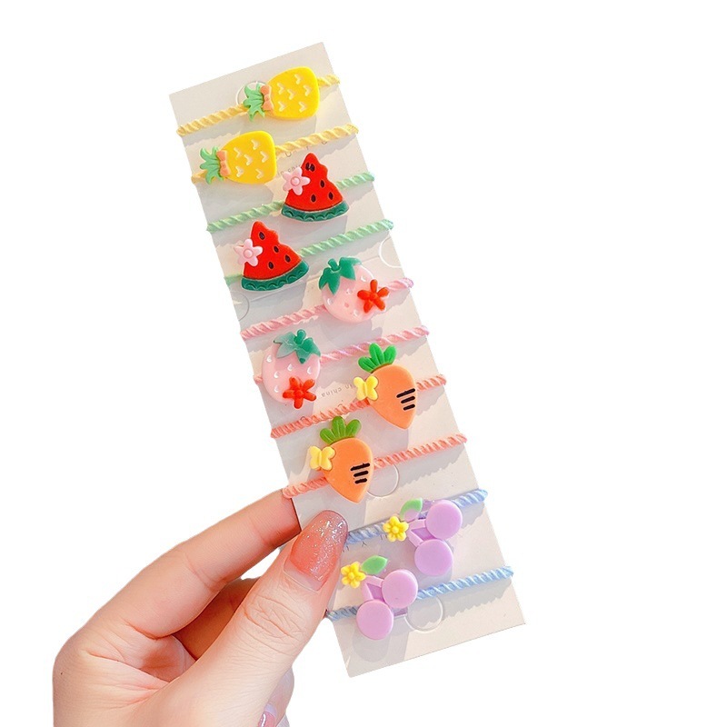 Set 10 cột tóc nhí, thun nhí hoạt hình, hoa động vật đáng yêu phong cách Hàn Quốc