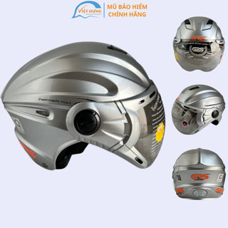 Mũ bảo hiểm nửa đầu có kính cao cấp - GRS A737K Xám bóng - Vòng đầu 56-59cm - Hàng chính hãng - Bảo hành 12 tháng