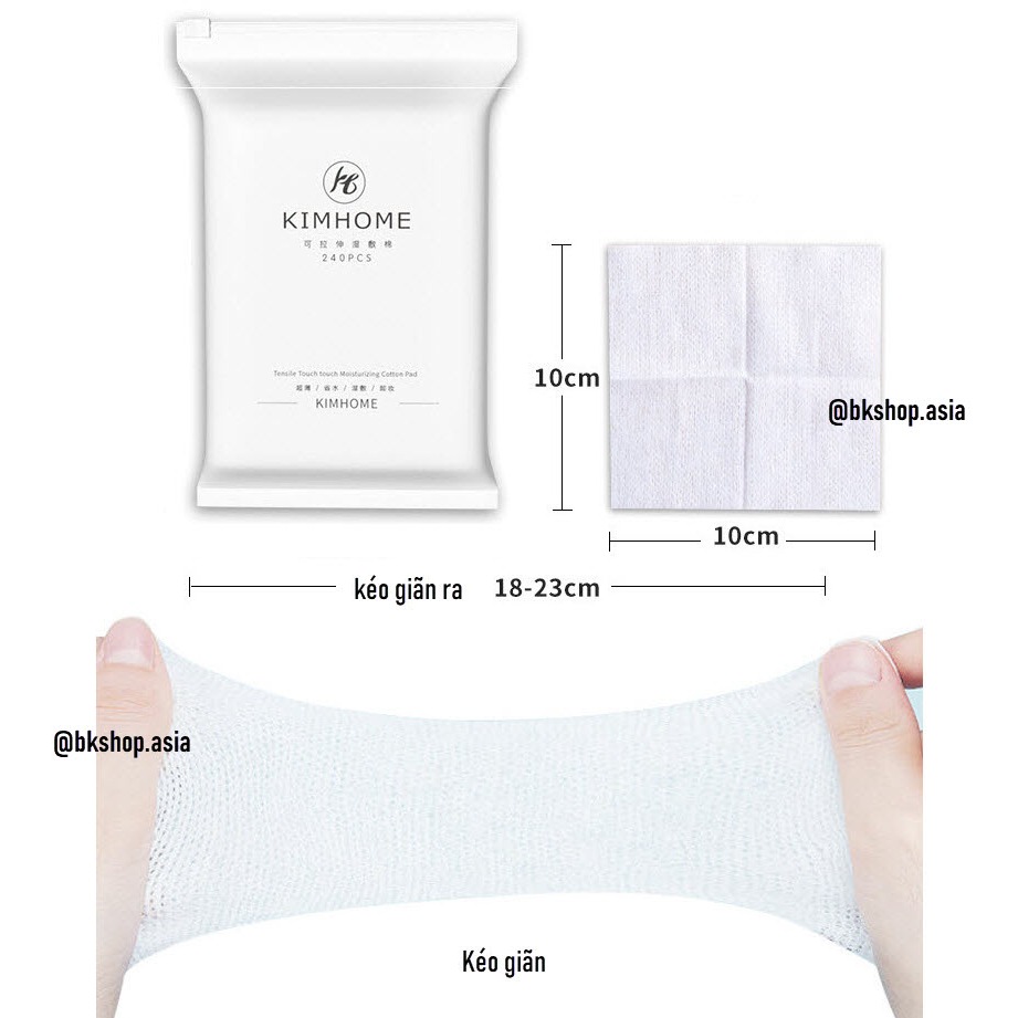Bông đắp Toner, Lotion mask Yizhilian/KIMHOME 100% Cotton, bông tẩy trang mỏng co giãn tốt