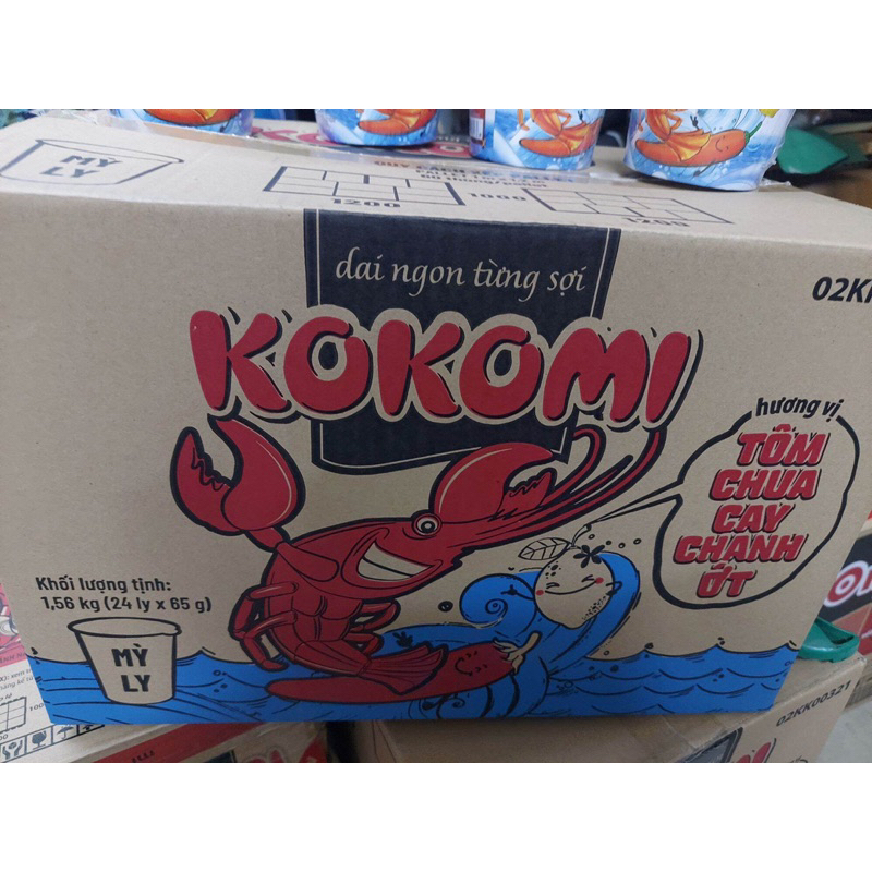 Thùng 24 ly mì Kokomi tôm chua cay chanh ớt 65g