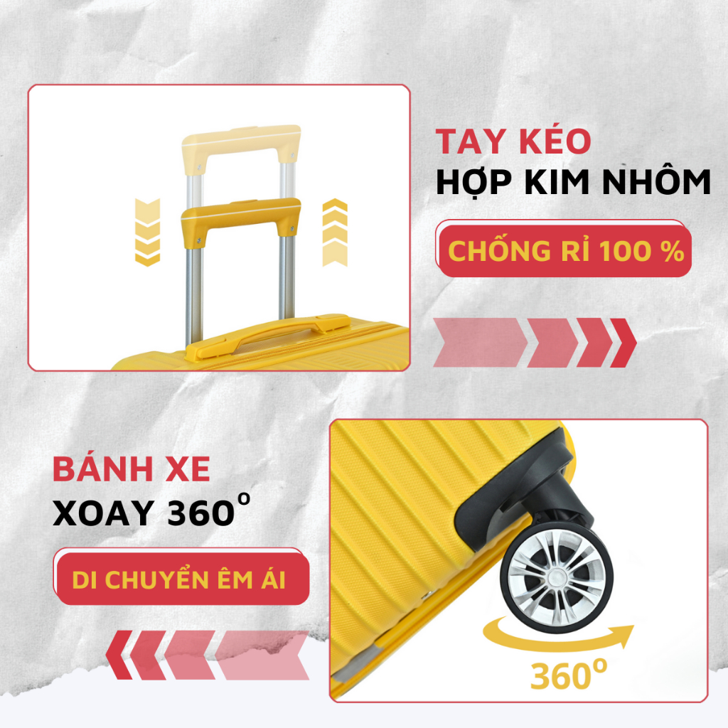 Vali du lịch Kingsun vali kéo combo vali size20+24inch bảo hành 5 năm KS218